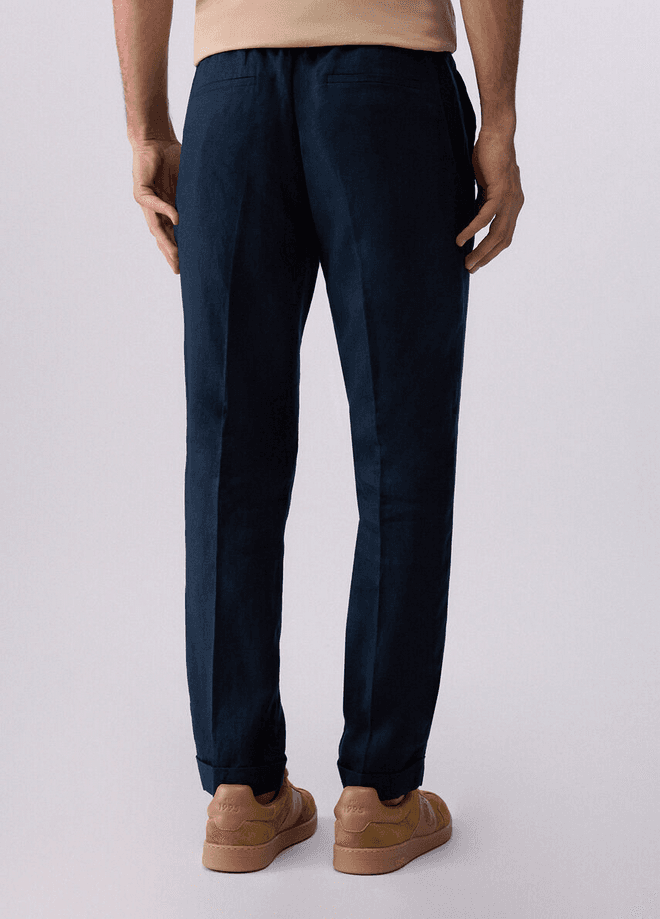 LIU JO pantalone in lino uomo blu scuro - 3