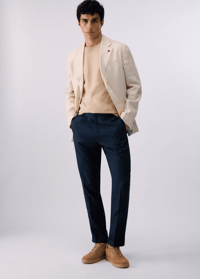 LIU JO pantalone in lino uomo blu scuro - 4