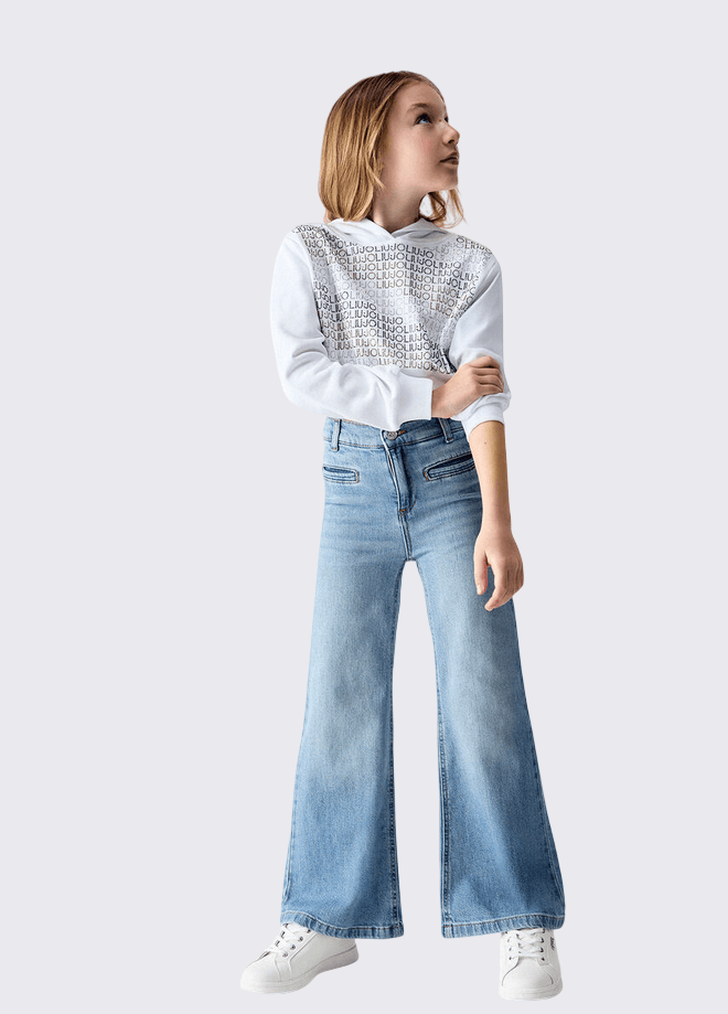 LIU JO KIDS felpa con logo bambino bianco - 3