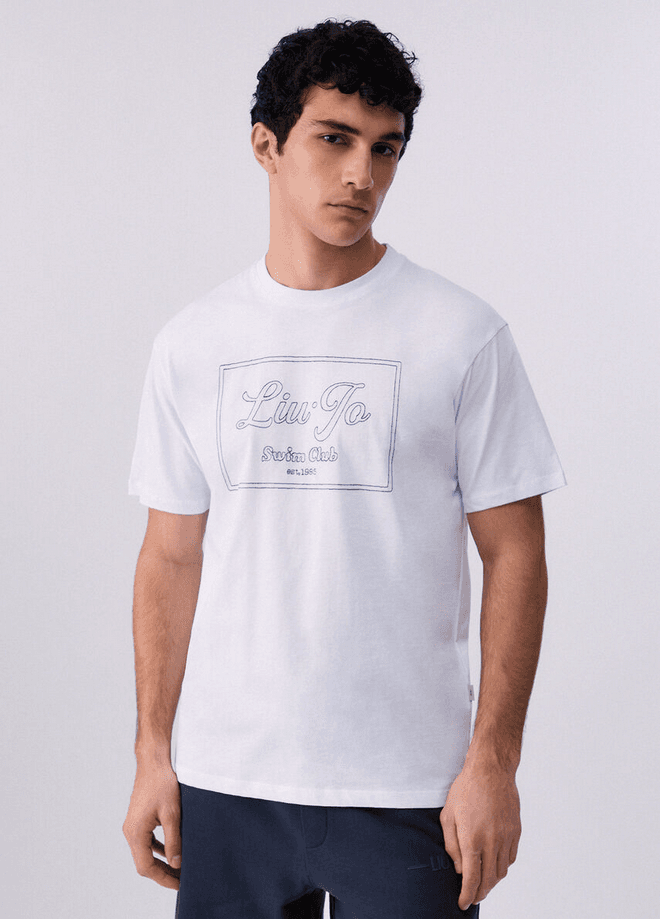 LIU JO t-shirt con logo ricamato uomo bianco - 2