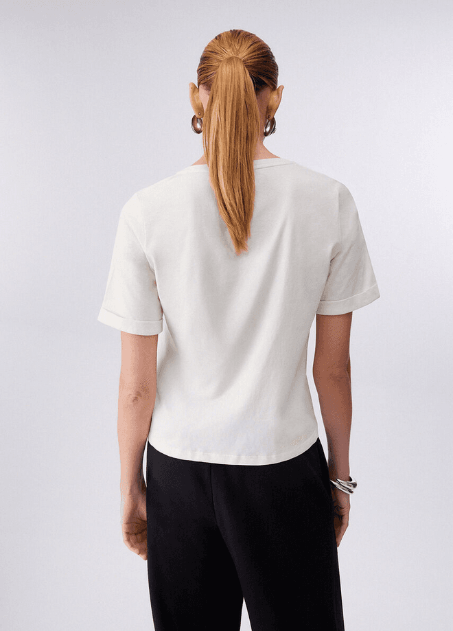 LIU JO t-shirt con strass donna bianco - 3