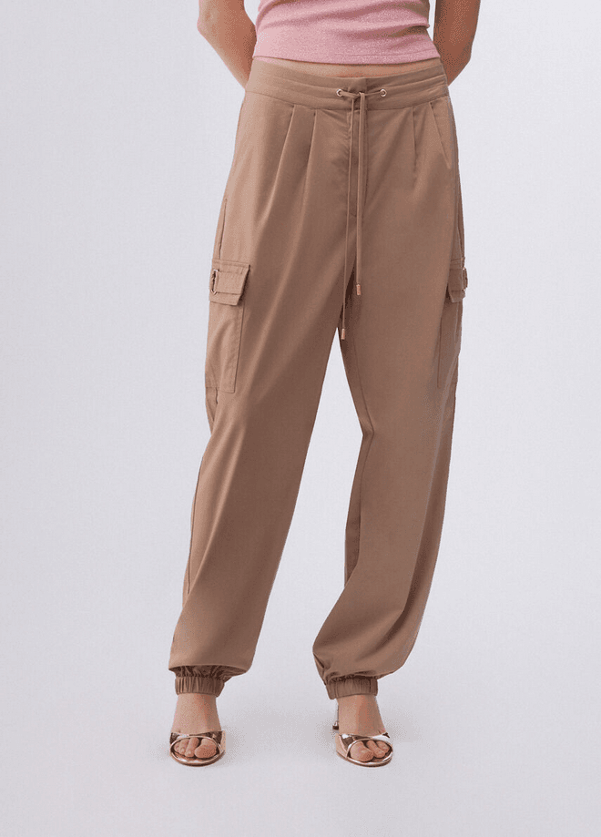 LIU JO pantalone cargo donna beige - 2