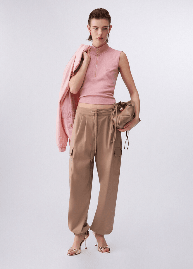 LIU JO pantalone cargo donna beige - 4