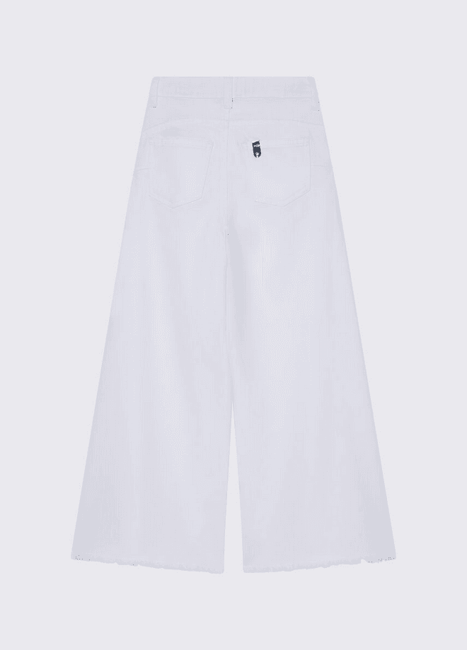 LIU JO KIDS pantalone wide leg bambina bianco - 2