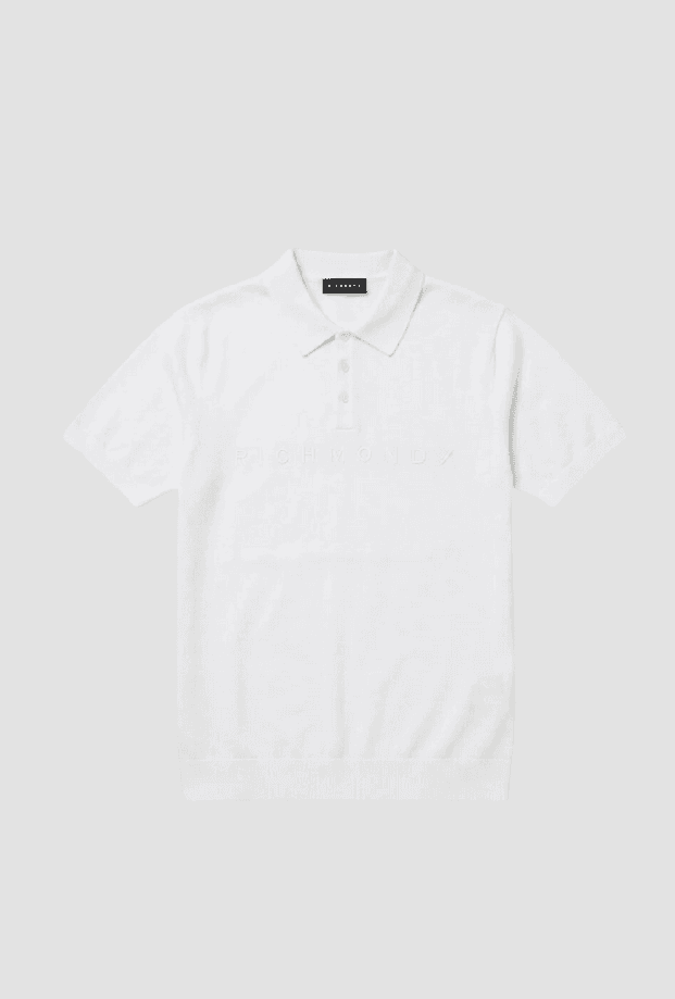 John  Richmond polo con ricamo centrale uomo bianco