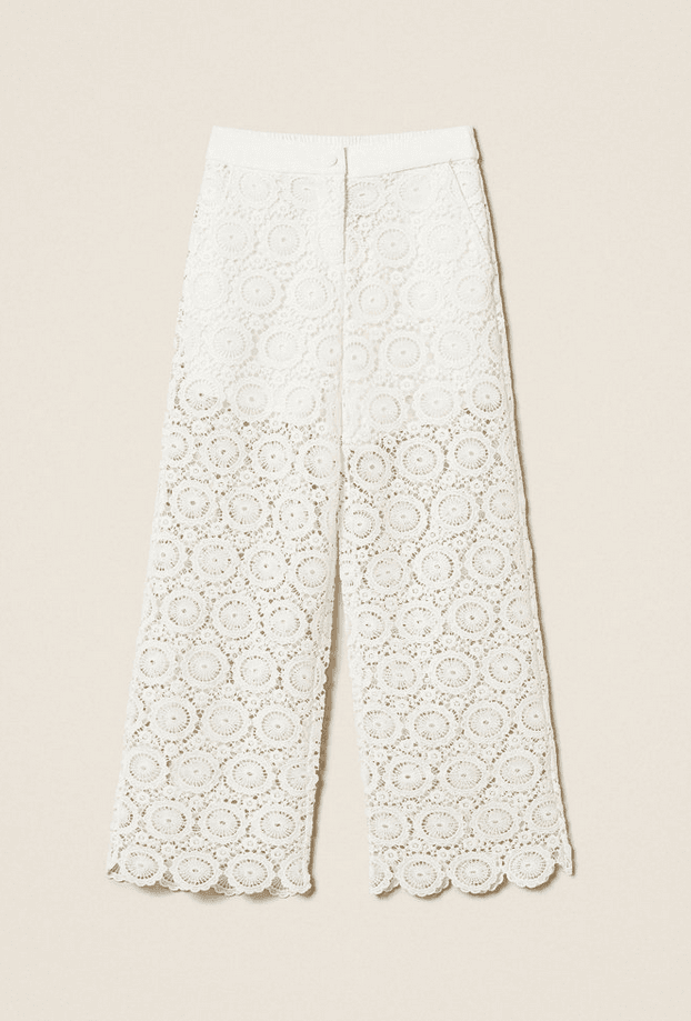 TWINSET pantalone in macrame bambina bianco - 6