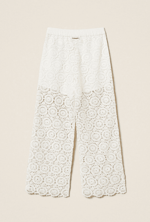 TWINSET pantalone in macrame bambina bianco - 3