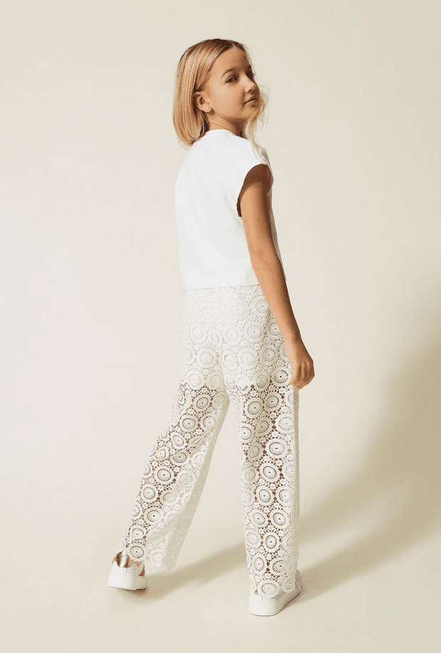 TWINSET pantalone in macrame bambina bianco - 4