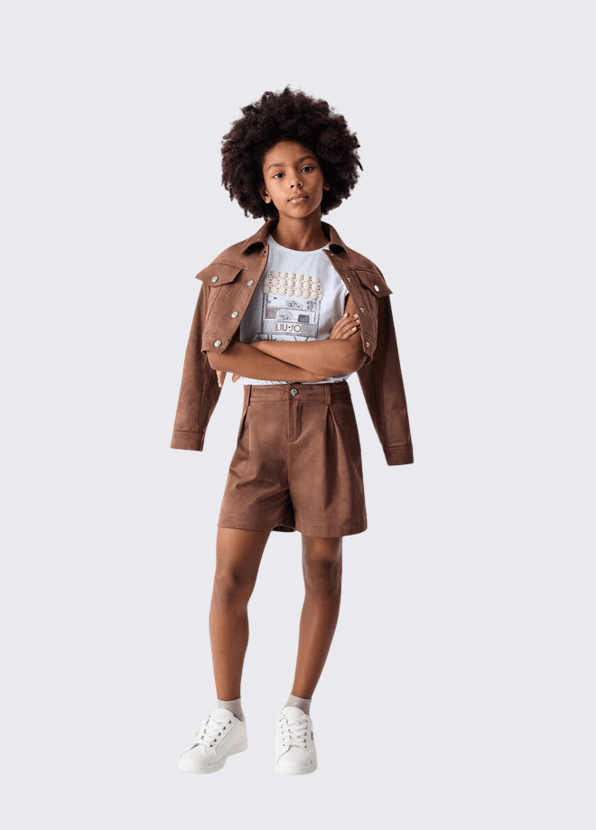 LIU JO KIDS shorts bambina marrone - 3