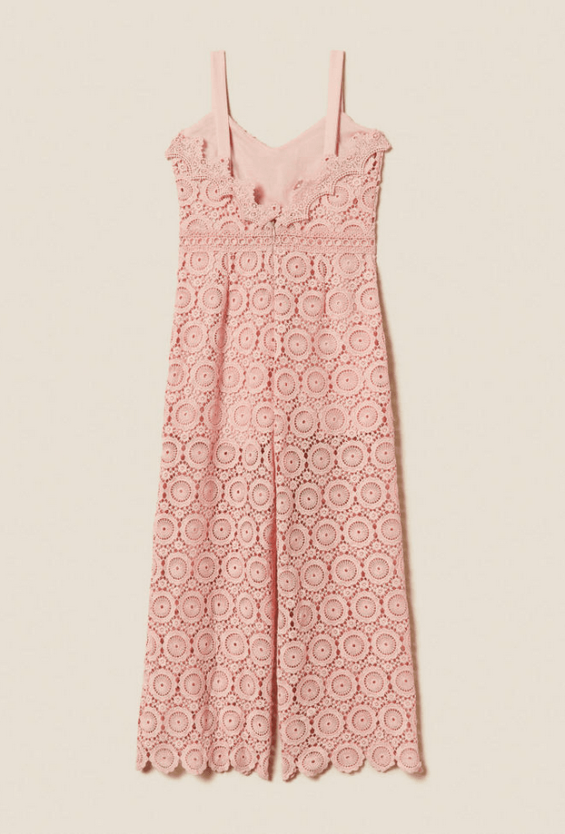 TWINSET tuta in pizzo macrame bambina rosa - 3