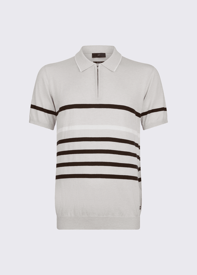 LIU JO polo mezza zip uomo grigio chiaro