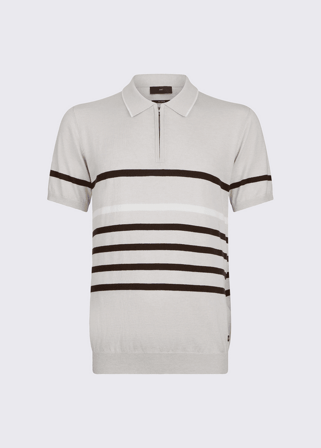 LIU JO polo mezza zip uomo grigio chiaro - 5
