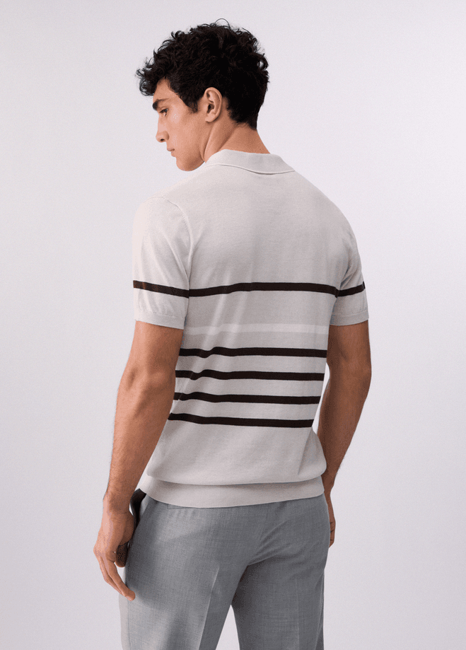 LIU JO polo mezza zip uomo grigio chiaro - 3