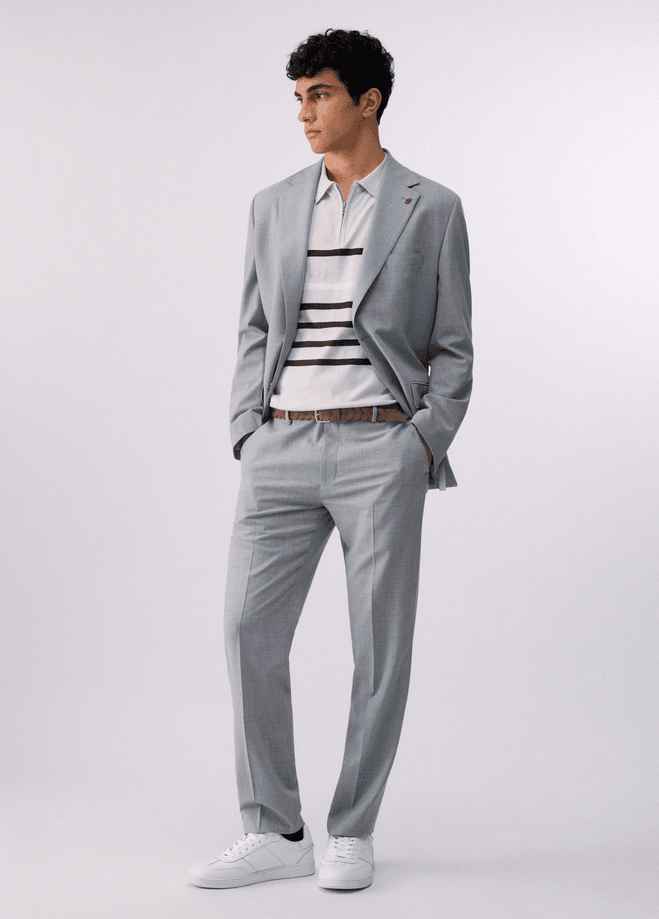 LIU JO polo mezza zip uomo grigio chiaro - 4