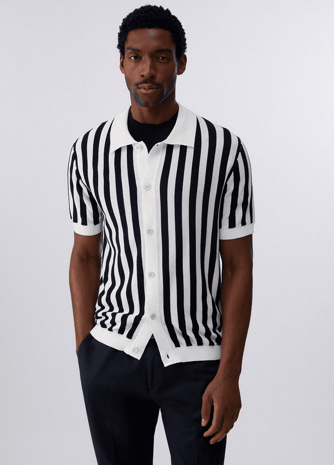 LIU JO cardigan a righe uomo bianco-blu - 2