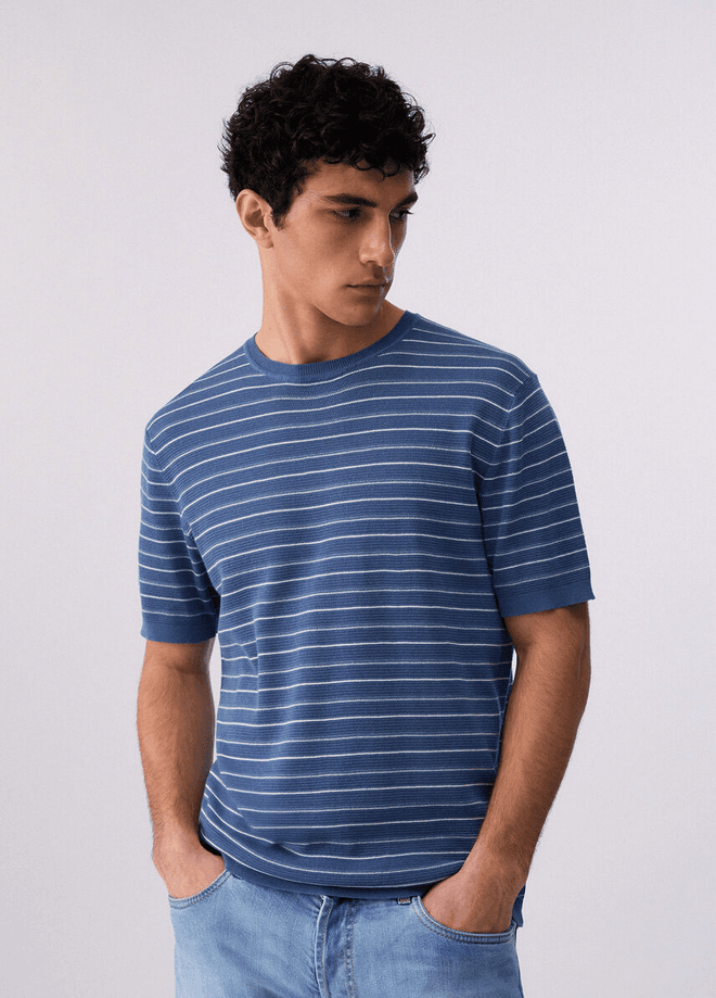 LIU JO t-shirt a righe uomo blue - 2