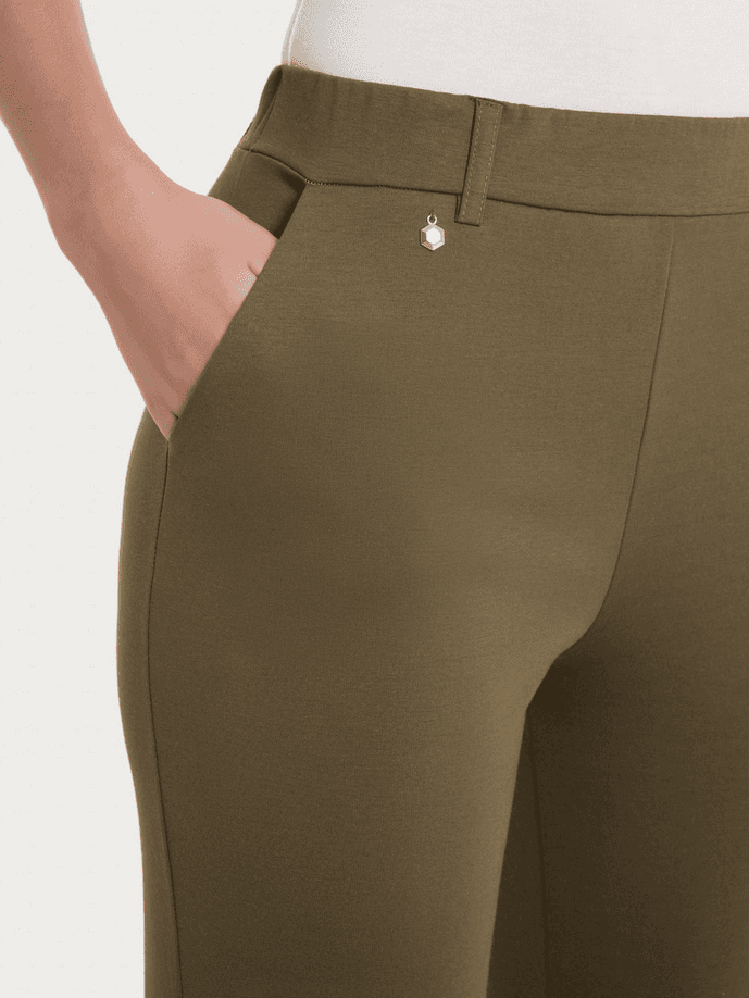 RAGNO pantalone dritto donna verde scuro - 3
