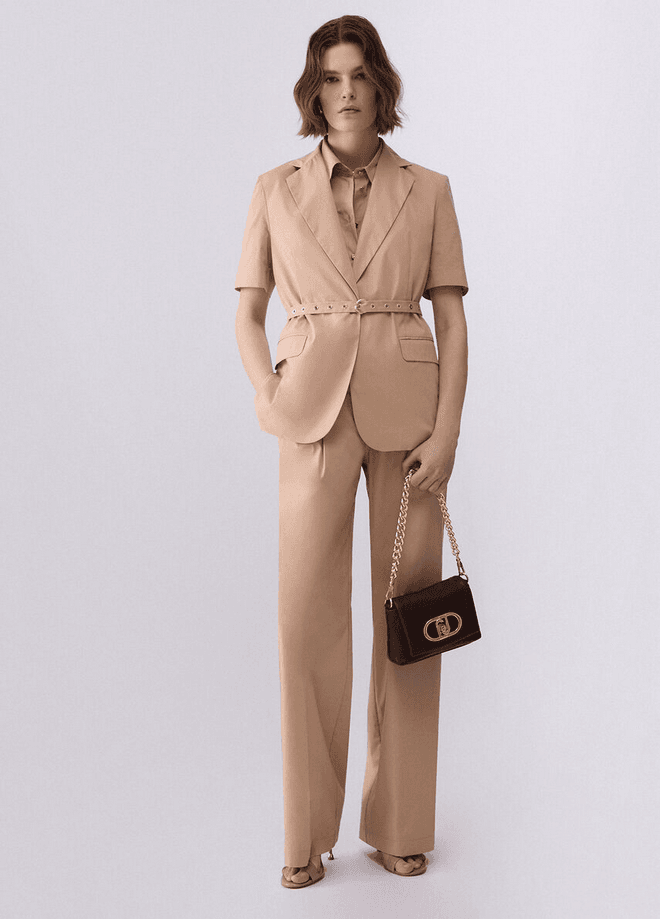 LIU JO giacca con cintura donna cappuccino light - 5