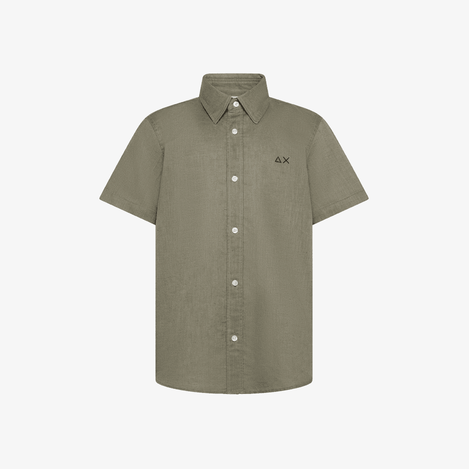 SUN68 camicia in lino bambino verde salvia - 2