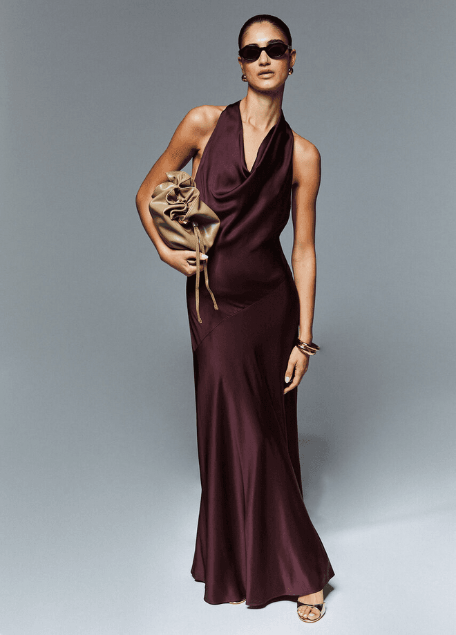LIU JO abito in raso donna marrone - 5