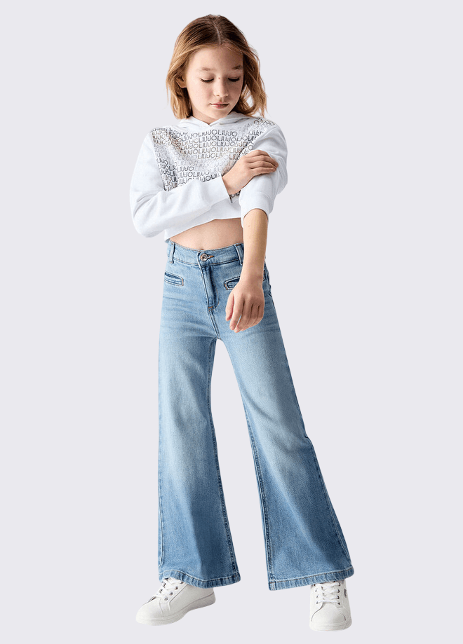 LIU JO KIDS jeans flare bambina blue denim - 3
