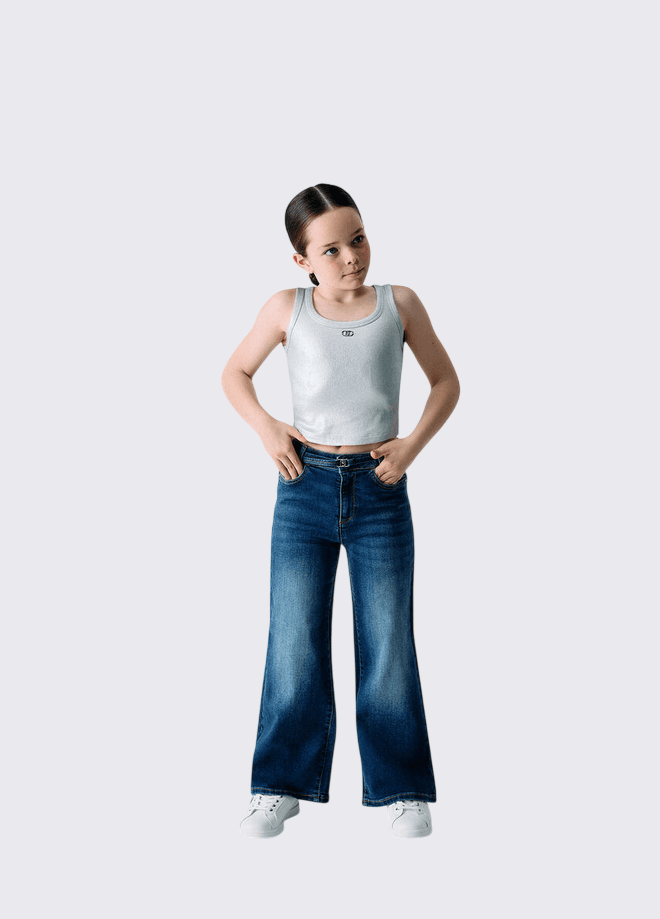 LIU JO KIDS jeans flare bambina denim scuro - 3
