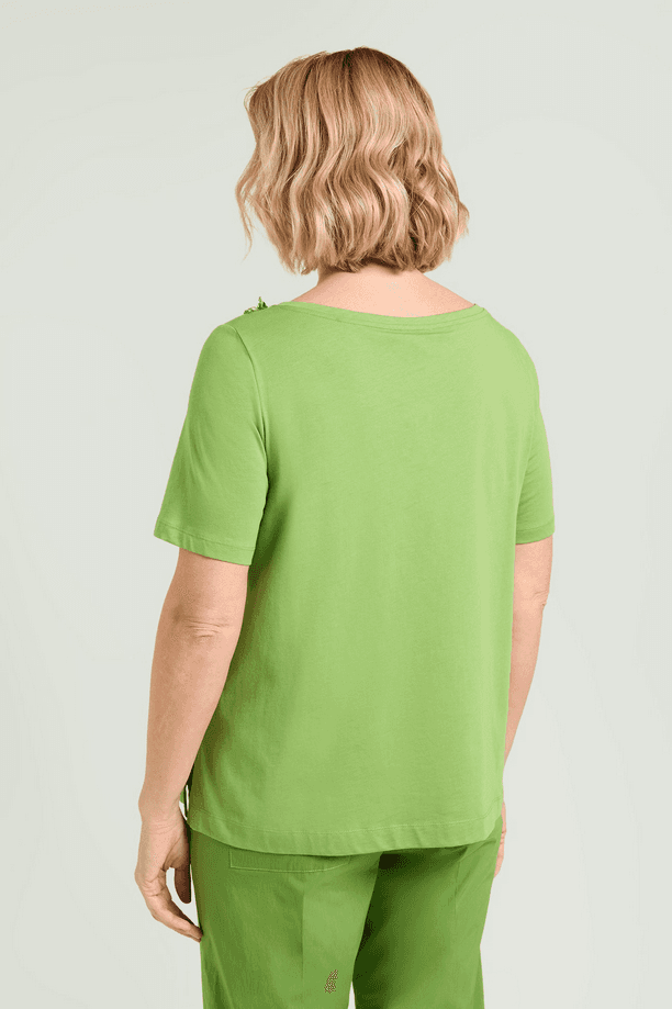 LUISA VIOLA t-shirt ricamata donna verde - 4