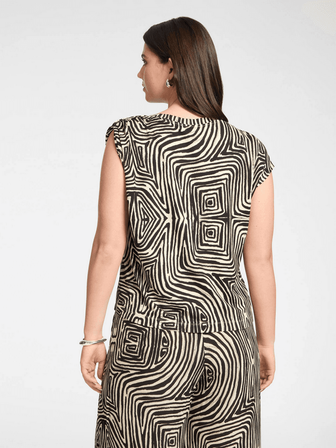 ELENA MIRO top asimmetrico donna nero-bianco - 3
