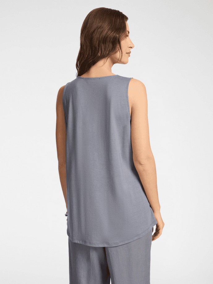 ELENA MIRO top con scollo a v donna grigio - 3