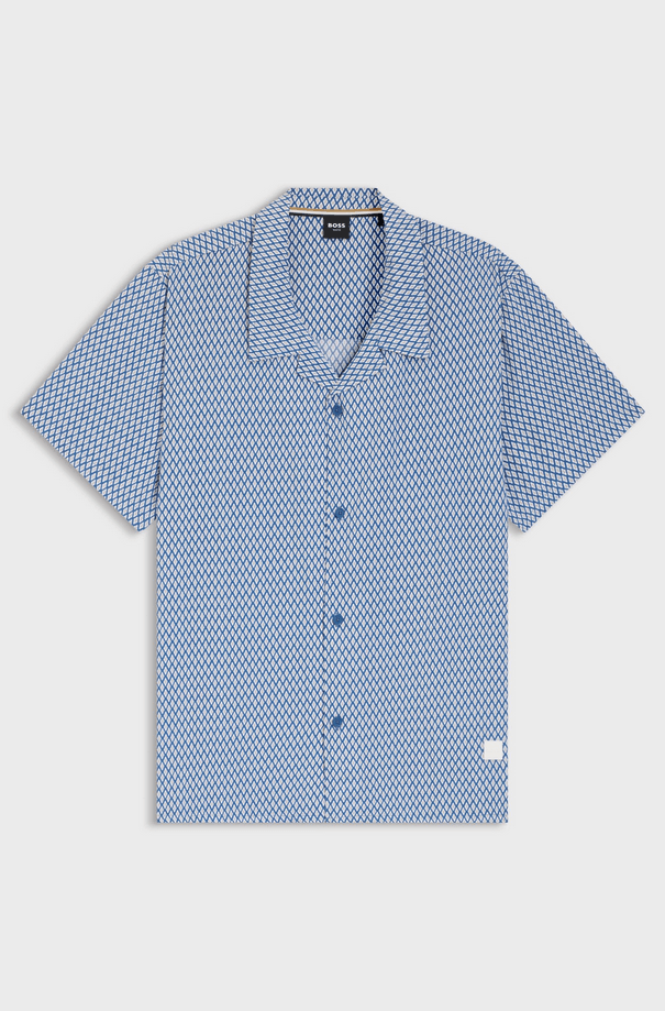 Hugo Boss camicia con stampa uomo celeste
