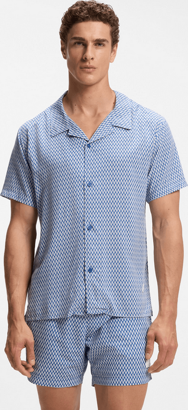 Hugo Boss camicia con stampa uomo celeste - 2