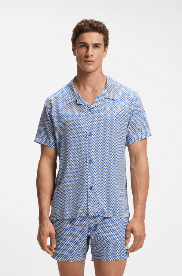Hugo Boss camicia con stampa uomo celeste - 2