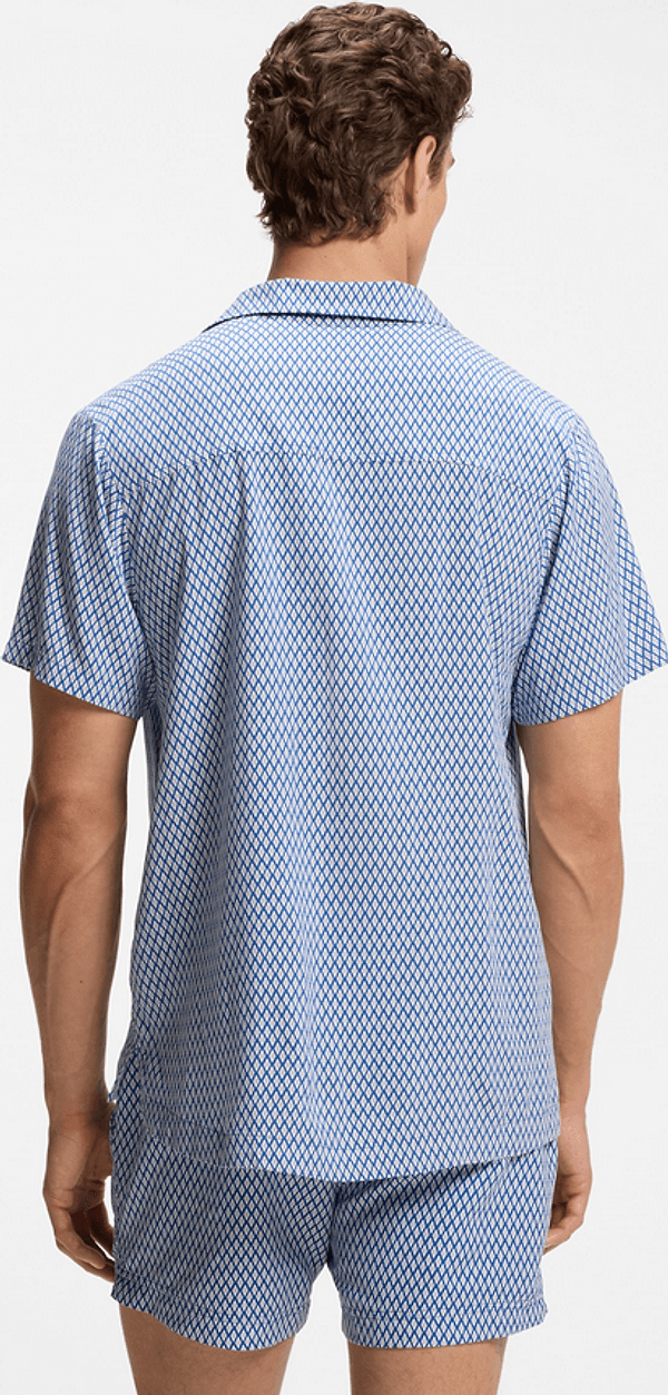 Hugo Boss camicia con stampa uomo celeste - 3