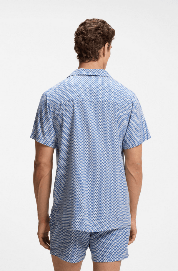 Hugo Boss camicia con stampa uomo celeste - 3