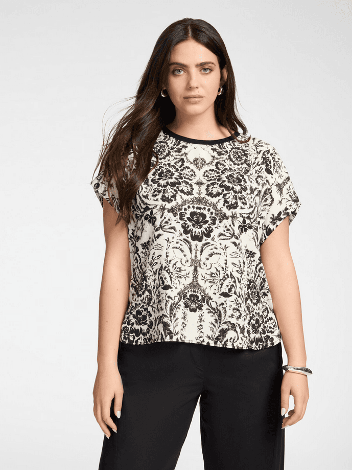ELENA MIRO blusa stampata donna nero - 2