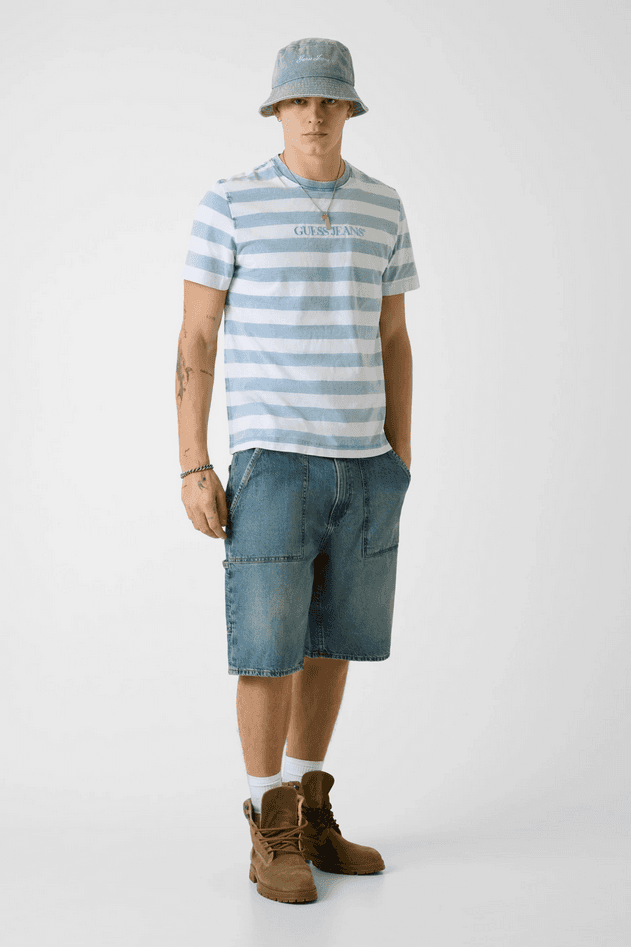 GUESS shorts uomo blu chiaro - 5