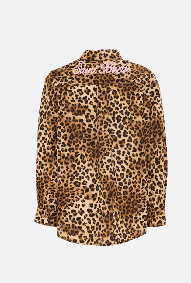 SAINT BARTH camicia mini brigitte bambina leopardata - 2