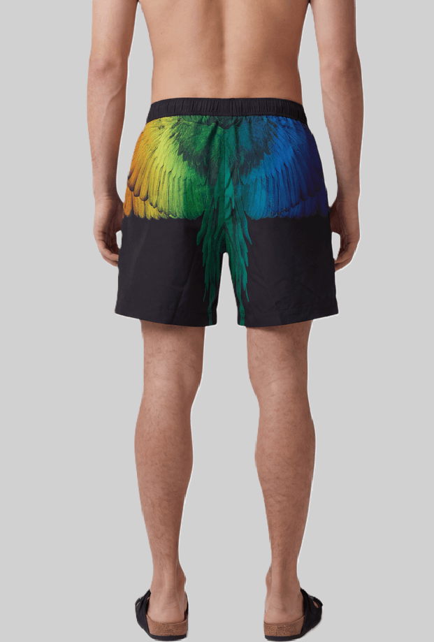 COUNTY OF MILAN costume da bagno con ali rainbow uomo nero - 2