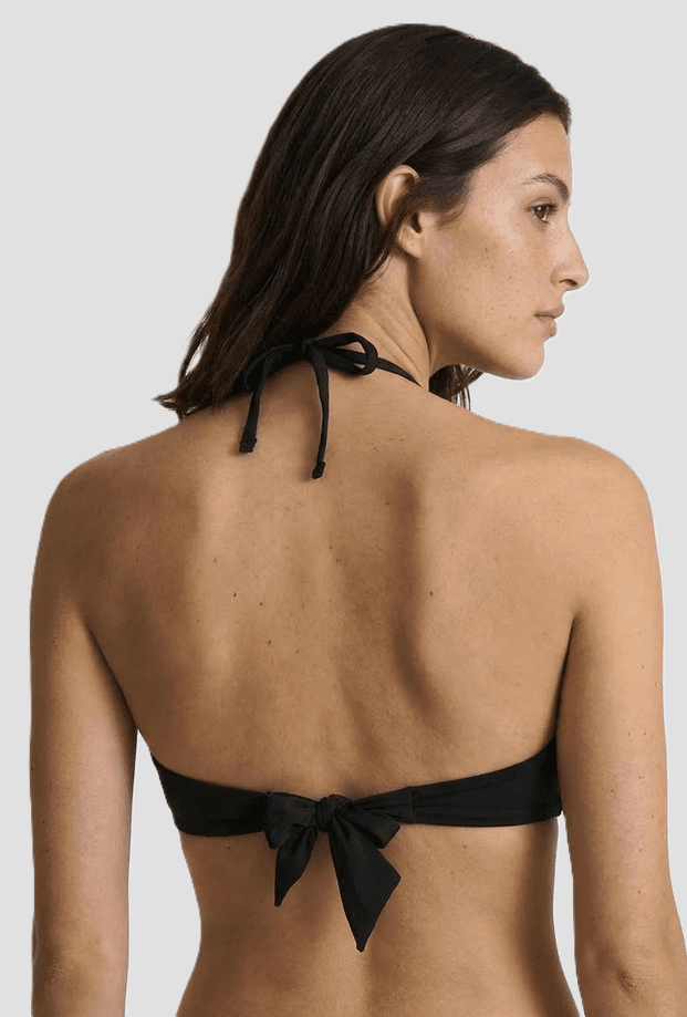 GUESS top bikini a fascia con anelli donna nero - 3