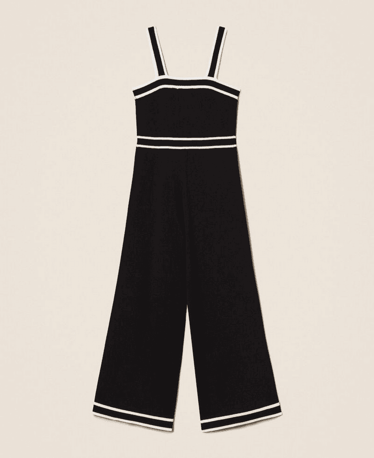 TWINSET tuta in maglia con bordature bambina nero-bianco - 3