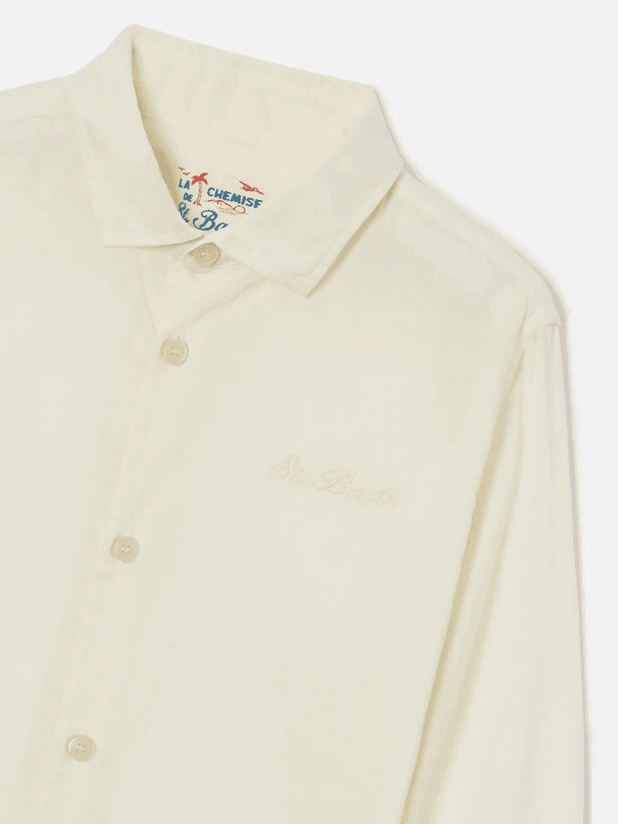 SAINT BARTH camicia chemise ice jr bambino crema - 2