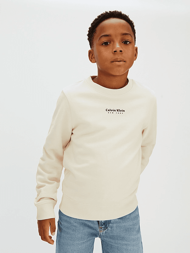 CALVIN KLEIN KIDS felpa con logo bambino bianca - 2