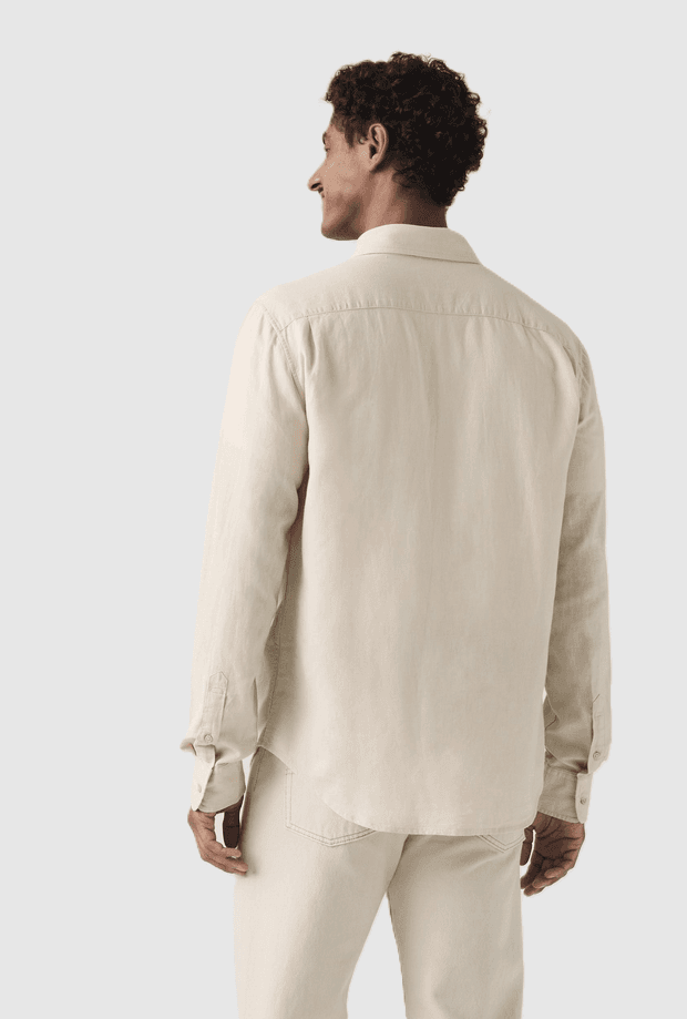 LEVI'S camicia misto lino con taschino uomo beige - 3