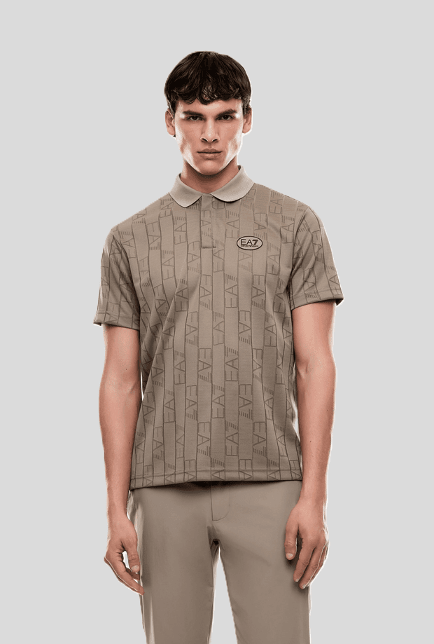 EA7 polo ventus7 uomo beige - 2