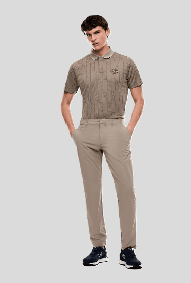 EA7 polo ventus7 uomo beige - 4