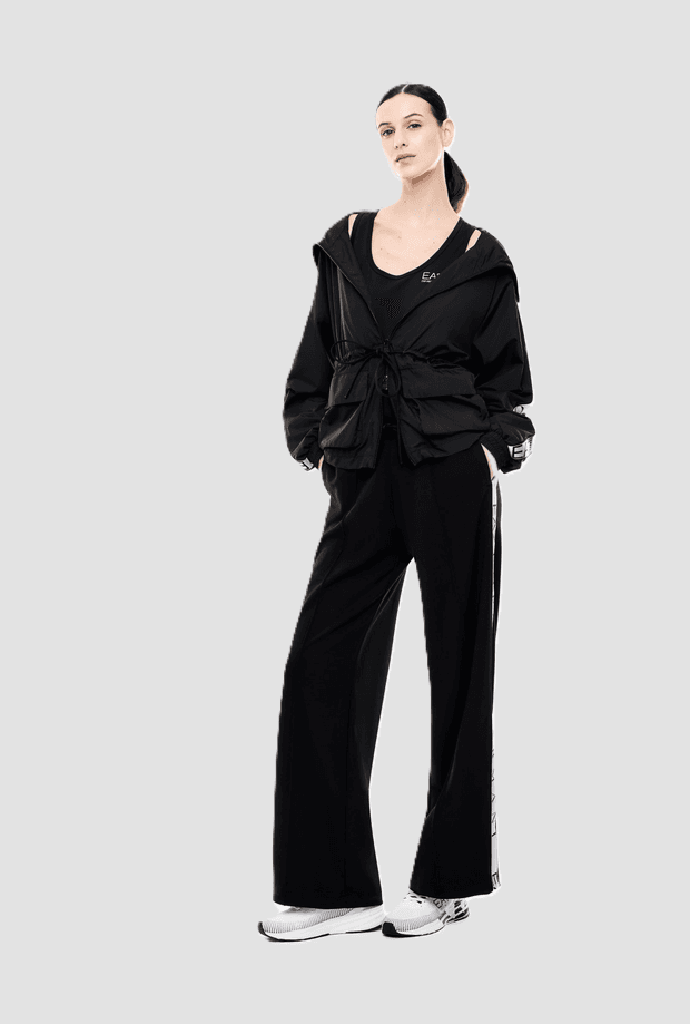 EA7 pantalone in tessuto tecnico donna nero - 4