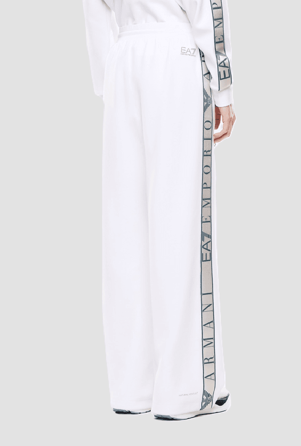 EA7 pantalone in tessuto tecnico donna bianco - 4