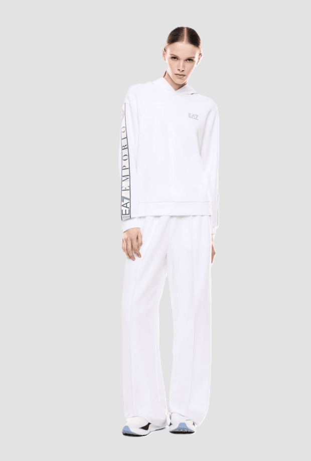 EA7 pantalone in tessuto tecnico donna bianco - 5
