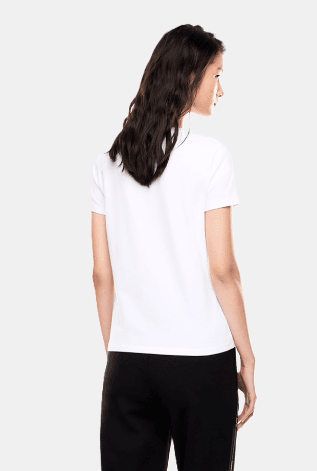 EA7 t-shirt con logo a contrasto donna bianco - 3