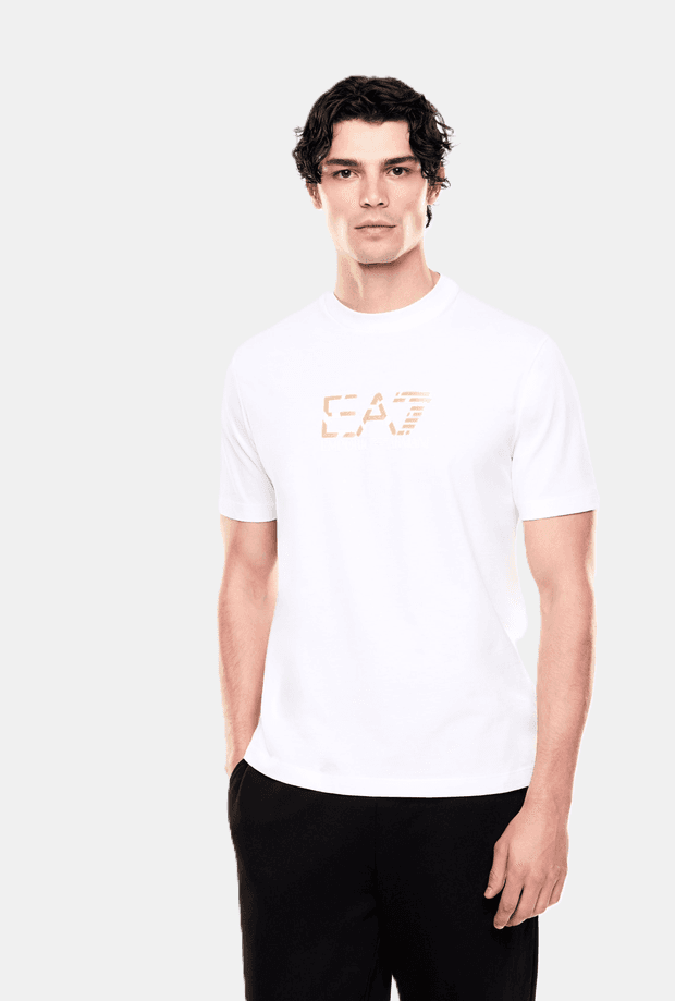 EA7 t-shirt con logo uomo bianco - 2